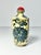 Antique Chinese Yellow Porcelain Blue Floral Flowers Snuff Bottle & Red Stopper Good antique condition. No damage to...