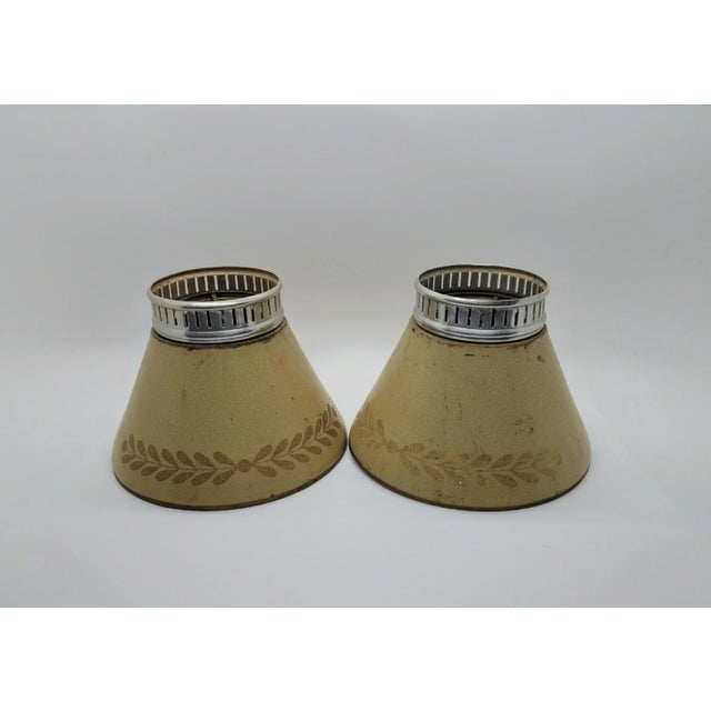 Vintage Toleware Chandelier Lamp Shades - Set of 5 For Sale - Image 9 of 18