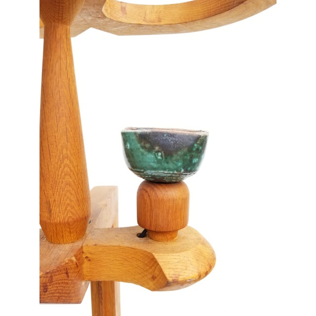 Guillerme & Chambron french Floor Lamp, for Votre maison editeur. Glaze tiles by Danikowski, Light Oak and ceramic. 2...