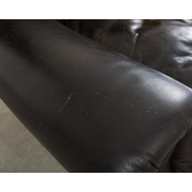 Coffee Ralph Lauren Style Cigar Leather Wingback Writers Chair For Sale - Image 8 of 12