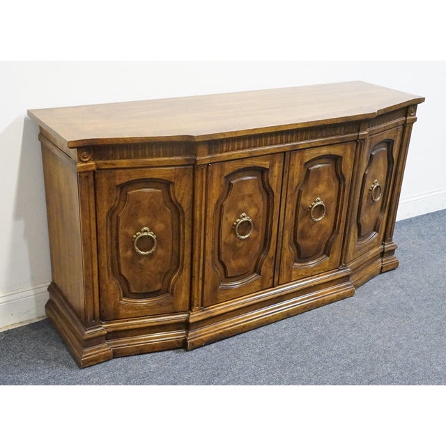 Heritage Heritage Furniture Walnut Italian Mediterranean Style 59" Buffet For Sale - Image 4 of 12