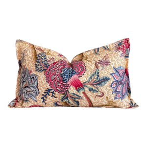 Pierre Frey Le Grand Corail Lumbar Pillow in Rouge Fond Bis