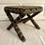 Textile Late 20th C. Hollywood Regency X-Bench Stool With Geometric Upholstery For Sale - Image 7 of 12