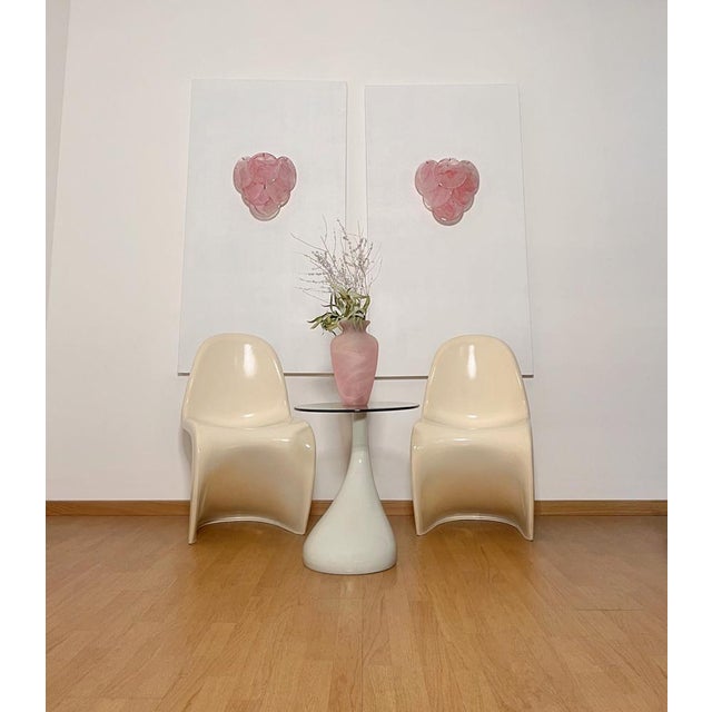 1990s Alabaster Pink Glass Disks Wall Sconce, 1990s For Sale - Image 5 of 13