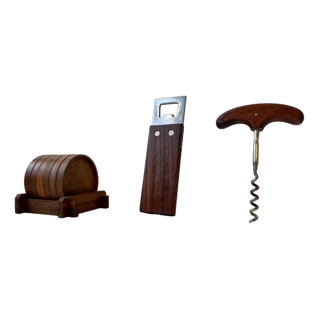 Scandinavian Modern Bar Set in Teak, 1960s, Set of 9 For Sale