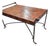 Rare Vintage La Barge Neoclassical Wrought Iron & Leather Coffee Table For Sale