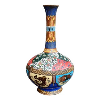Late 19th Century Meiji Japanese Period Cloisonné Vase For Sale