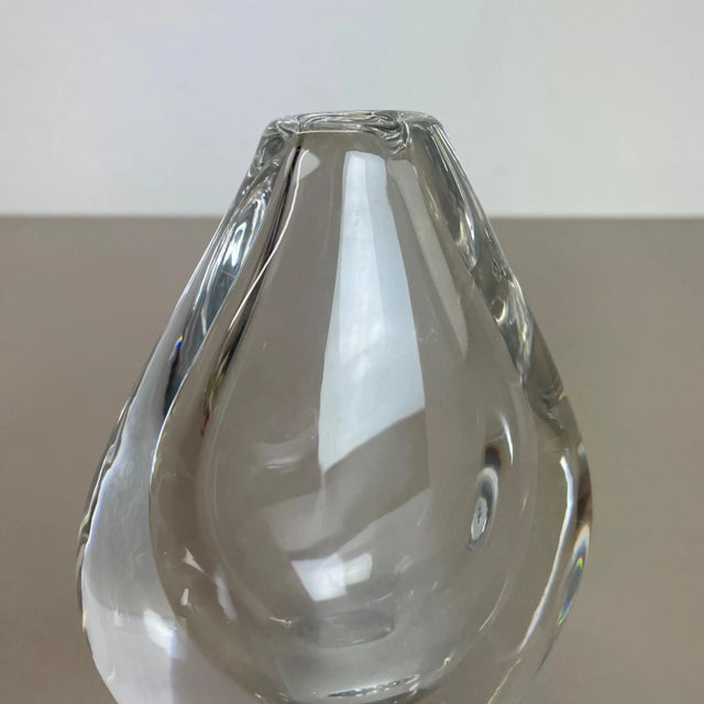 Large Swedish Lucid Drop Glass Vase by Sven Palmqvist for Orrefors, 1970s For Sale - Image 10 of 18