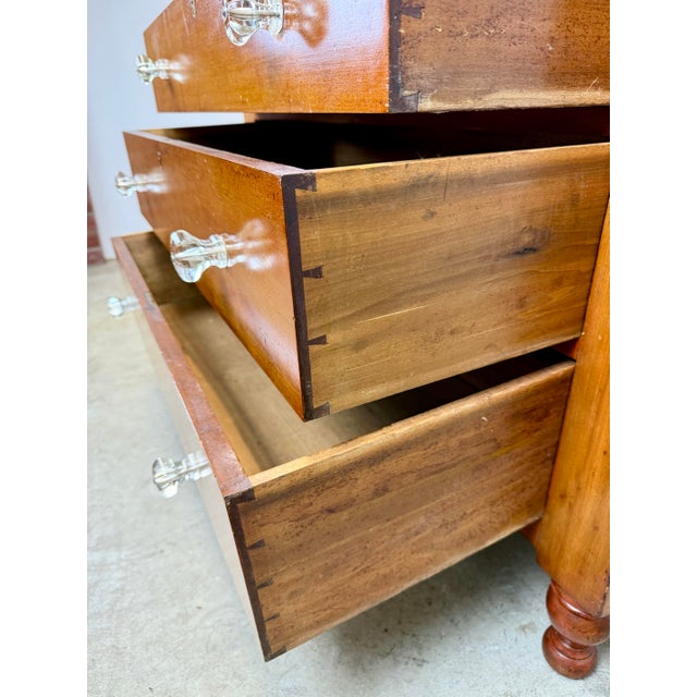 Wood Mid 19th Century Cherry American Empire / Sheraton Chest of Drawers For Sale - Image 7 of 12
