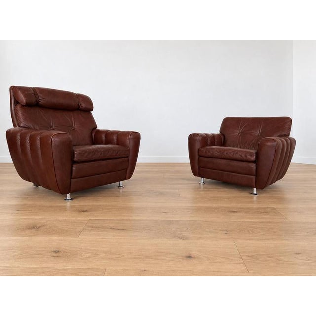 Vintage Burgundy Leather Lounge Chairs by Svend Skipper, Denmark For Sale - Image 10 of 11