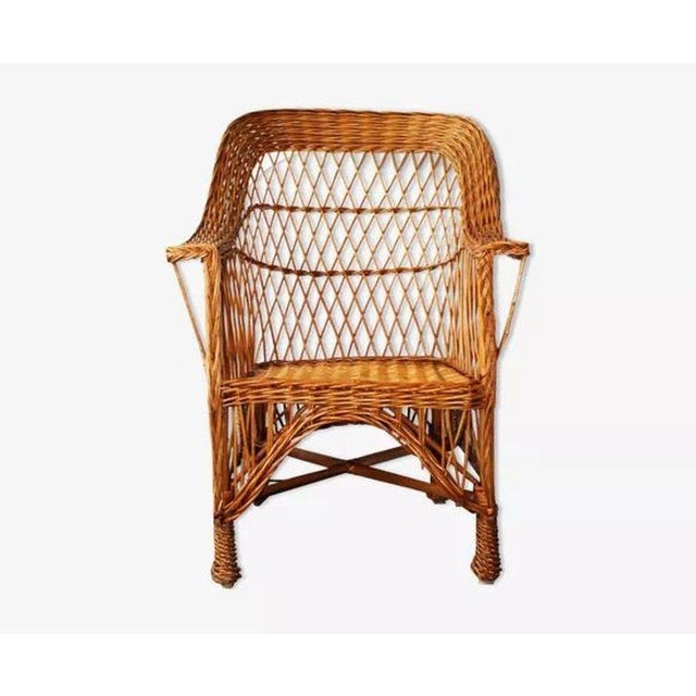 Vintage Armchair in Woven Rattan For Sale - Image 10 of 10
