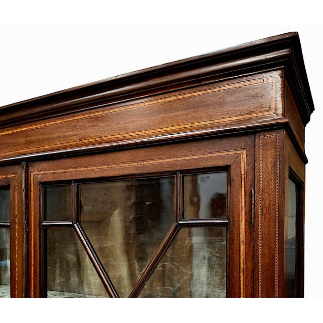 Edwardian Inlaid Mahogany & Glass Display Cabinet For Sale In San Francisco - Image 6 of 12