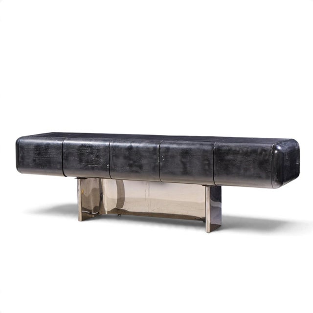 Mid-Century Modern m.f. Harty for Stow & Davis Tomorrow Mid Century Ebonized Walnut and Chrome Credenza For Sale - Image 3 of 8