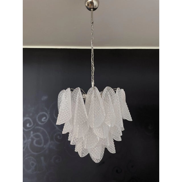Vintage Italian Murano Glass Chandelier with 41 Rondini Glass Petals, 1980s For Sale - Image 18 of 18