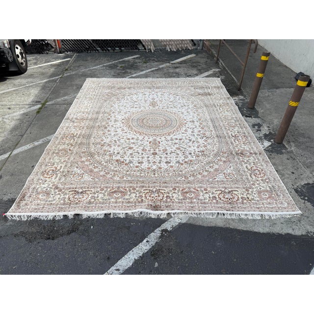 Persian 10ft 1in × 14ft Silk Area Rug For Sale - Image 3 of 12