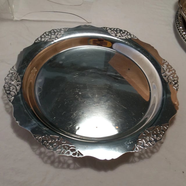 Sheffield Silver Plate Serving Tray For Sale - Image 10 of 11