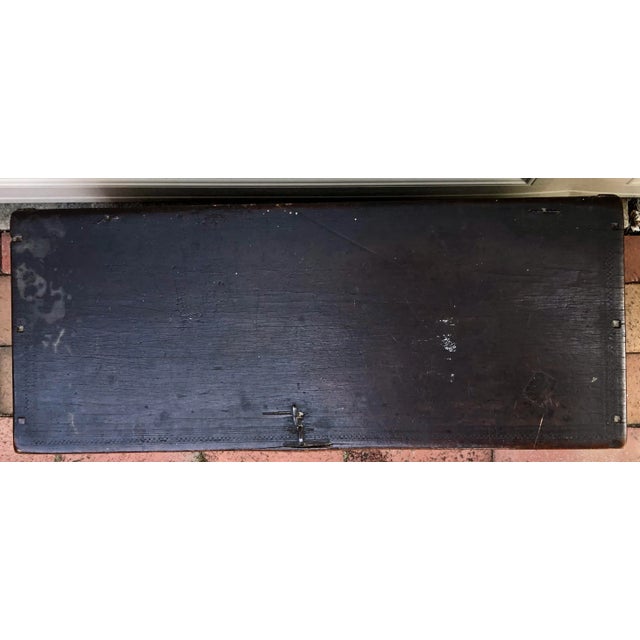 Wood 19th C. Small Carved Wooden Coffer For Sale - Image 7 of 13