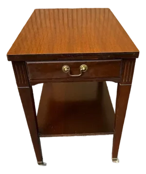 Mersman Furniture Vintage Federal Style Mahogany 2 Tier Side Table on Casters