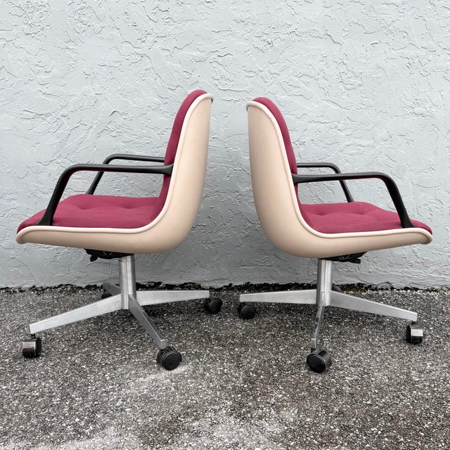 1980s 1988 Vintage Tufted Office Chairs by Steelcase - Set of 6 For Sale - Image 5 of 12