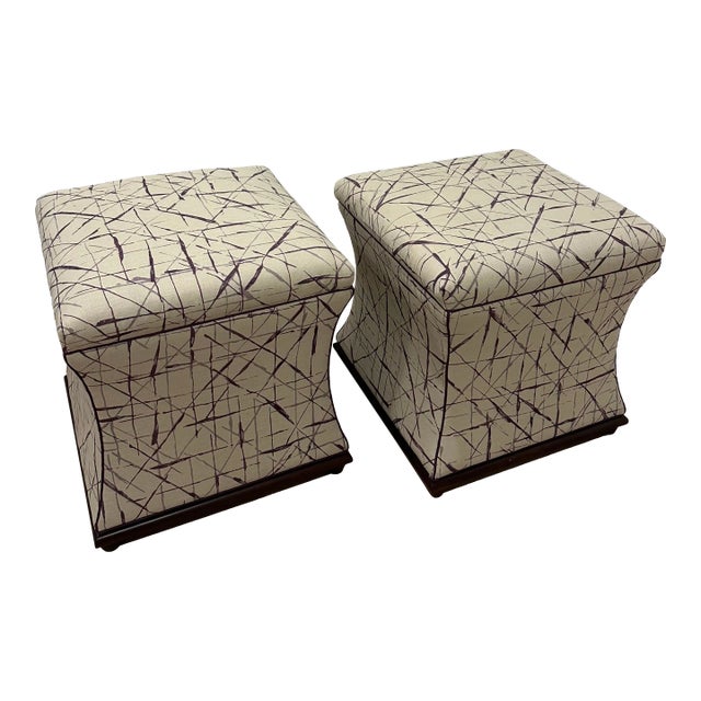 Custom Newport Ottomans by Kravet - Set of 2 For Sale