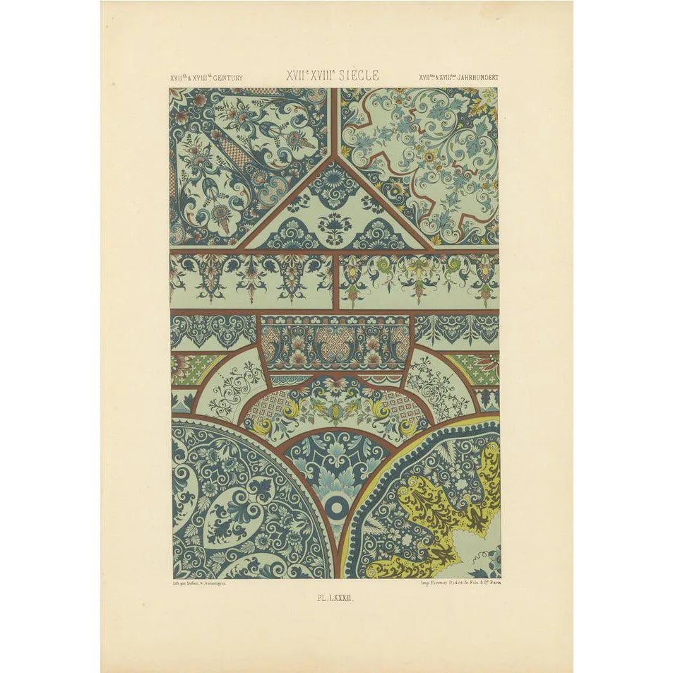Ceiling Decoration Rococo and Baroque Panel Motifs, 1869, Paper | Chairish