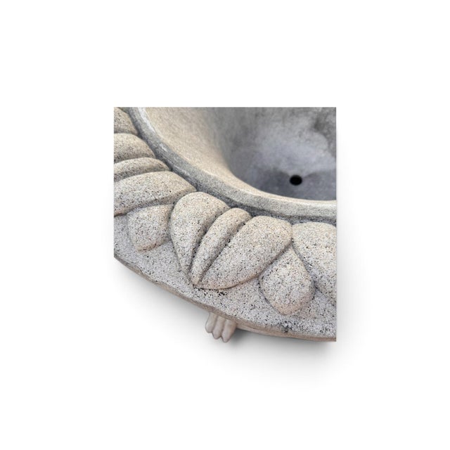 Vintage Neoclassical Cast Stone Lion Head Garden Planters For Sale In Miami - Image 6 of 9