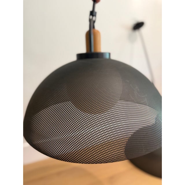 2020s Allied Maker 20” Perforated Dome Pendant Lights - a Pair For Sale - Image 5 of 11