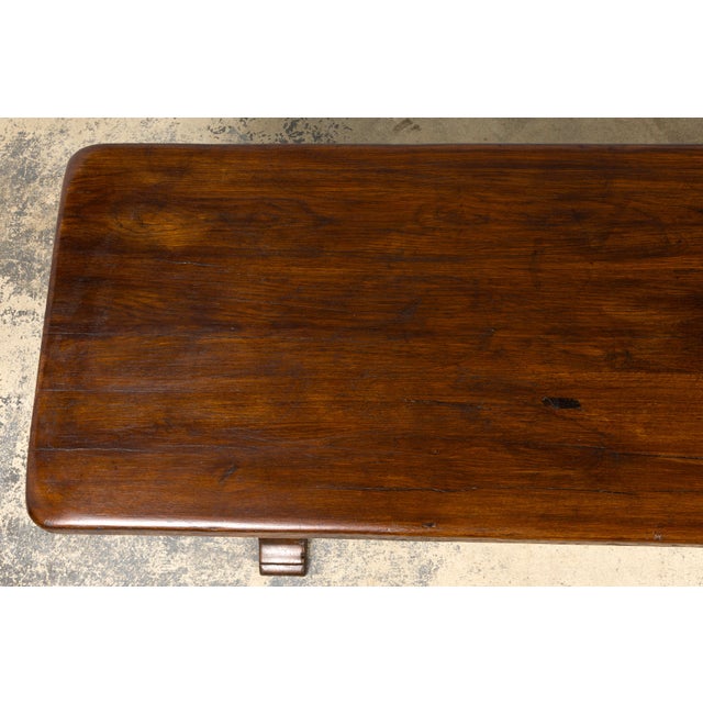 Late 19th Century 19th Century French Provincial Oak Farmhouse Trestle Dining Table For Sale - Image 5 of 18