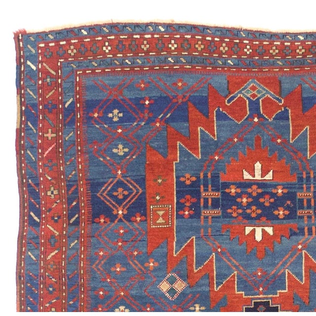 Antique Caucasian Kazak Rug 4'9" X 7’2" For Sale - Image 4 of 5