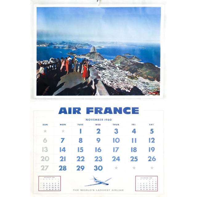 1960 French Travel Ephemera - Air France Calendar (Complete), 6 Pages R/V For Sale - Image 6 of 12