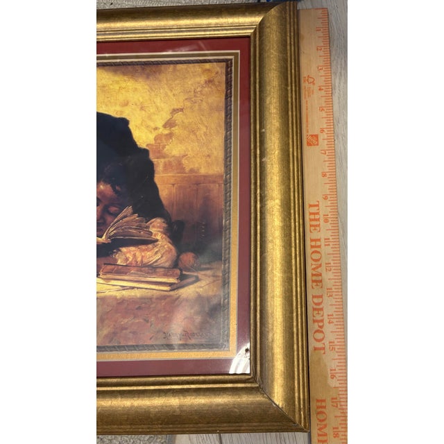 Mid 20th Century Harry Herman Roseland “The Scholar” Framed Reproduction Print in Gold Frame For Sale - Image 10 of 10