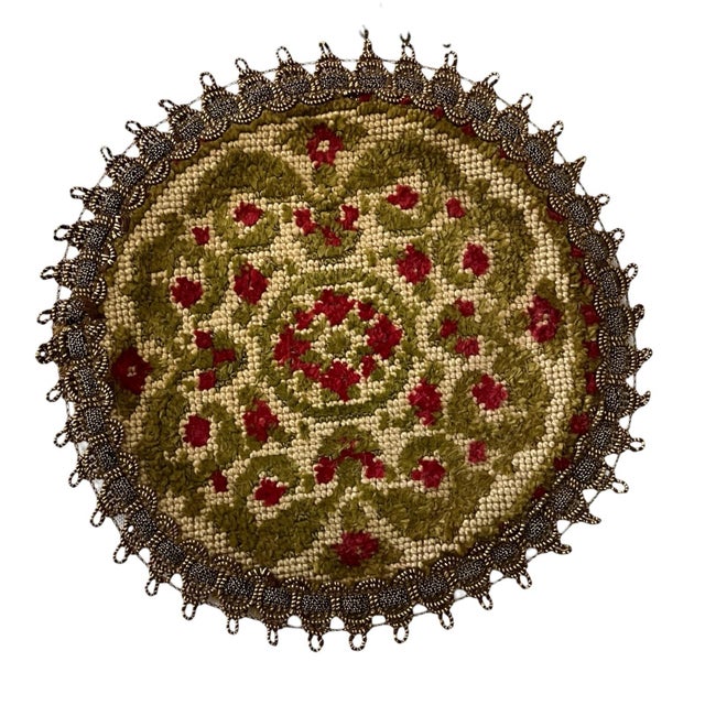 Vintage 3-piece tapestry linen set crafted in Belgium by Group Muylle. Features a rich Baroque floral woven design in...