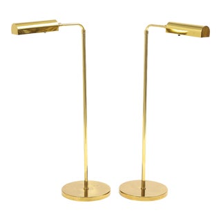Vintage Hansen Brass Pharmacy Floor Lamps - a Pair For Sale