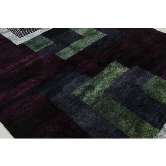 Rug & Kilim Rug & Kilim’s Moroccan Rug in Purple With Art Deco Style Geometric Patterns For Sale - Image 4 of 7