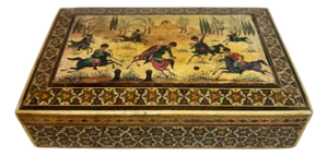 Antique Persian Khatam Micro Mosaic Inlaid Jewelry Box Circa 1940s
