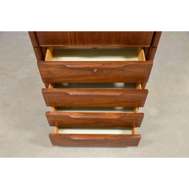 1960s Walnut Tall Armoire Dresser by Barzilay For Sale - Image 13 of 14