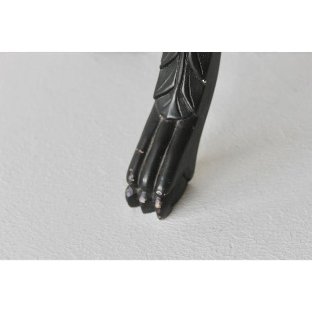 Asian Carved Rosewood Style Wood Stool Plant Stand With Inset Marble Top Vintage Mid-Century For Sale - Image 11 of 17