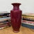 Rustic Purple-Red Glazed Ceramic Vase with White Accent For Sale - Image 3 of 10