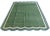 Handmade Cotton Scalloped Rug, Forest Green with Cream and Blue Trim - 10'x14' For Sale - Image 6 of 8