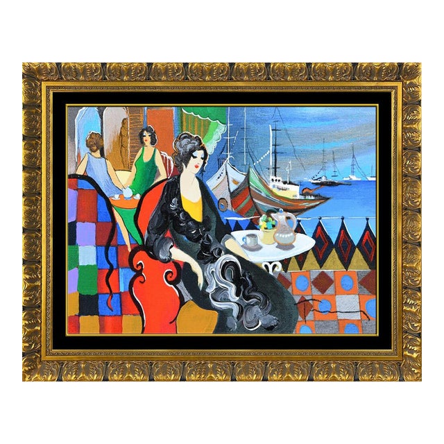 Late 20th Century Cafe Waterfront, Itzchak Tarkay For Sale