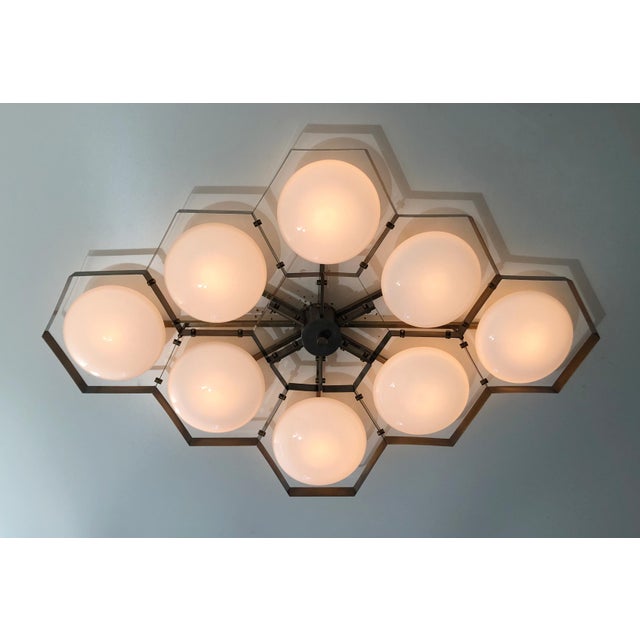 Not Yet Made - Made To Order 21st Century Hive Bronze Glossy White Murano Flush Mount by Fabio LTD For Sale - Image 5 of 5