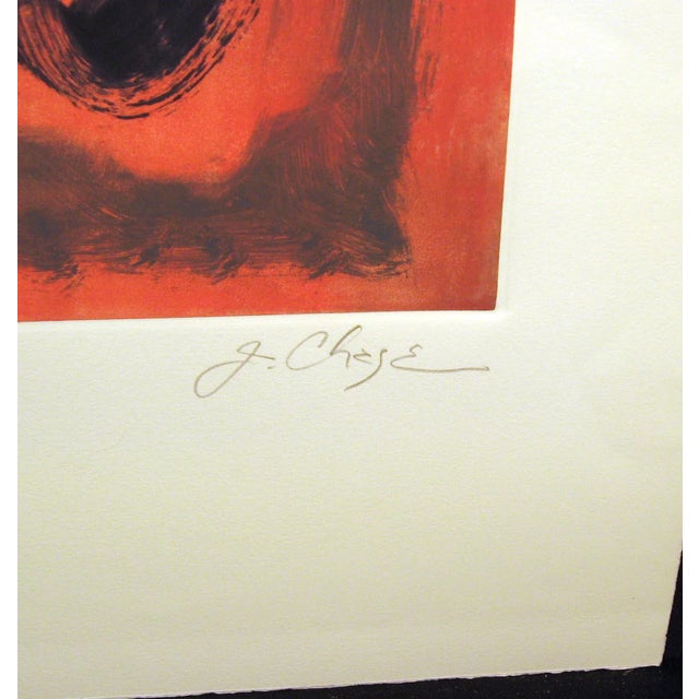 Abstract Jamie Chase "Primal Sign" Original Artwork Monotype Hand Signed Unframed Abstract For Sale - Image 3 of 5