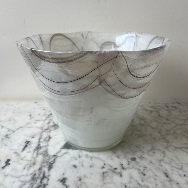 1980s Large Vintage Murano Glass Vase For Sale - Image 5 of 10
