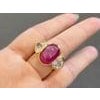 Bochic "Orient" Ruby & White Topaz Vintage 3 Gem Ring Set 18K & Silver For Sale - Image 16 of 18