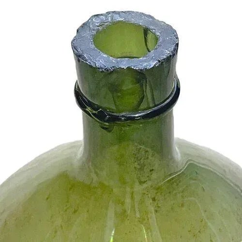 Large Antique Green Glass Wine Bottle For Sale - Image 4 of 5
