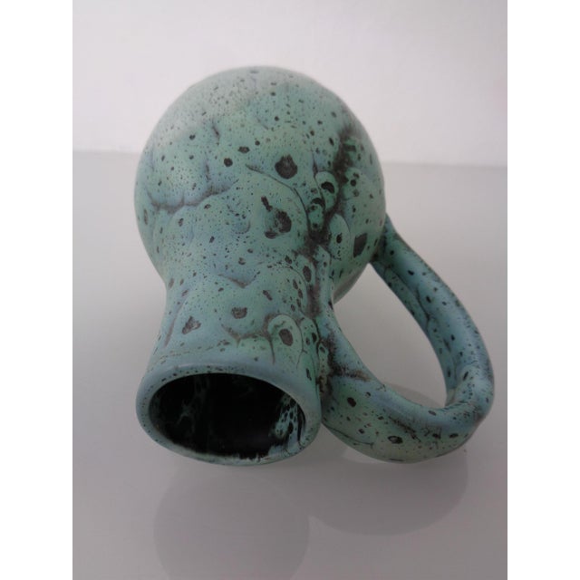 Turquoise Studio Ceramic Vase by Kerstin and Ralf Unterstab for Kunsttöpferei Unterstab, East Germany, 1960s For Sale - Image 16 of 18