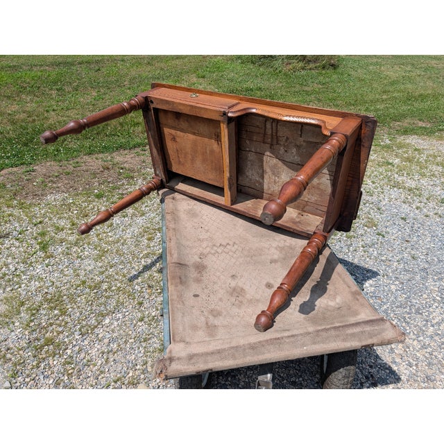 Antique Railroad Depot Desk With Spindle Gallery Cherry and Ash Wood 1900s For Sale - Image 17 of 17