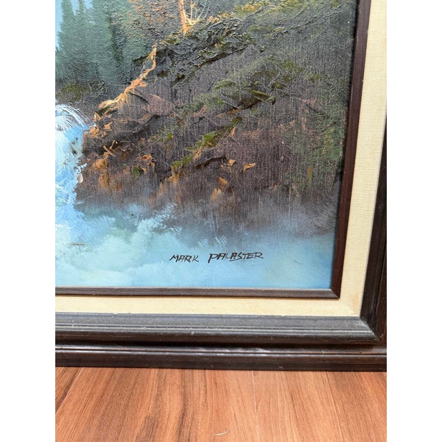 1970s Signed Mountain Landscape Oil Painting For Sale - Image 17 of 18