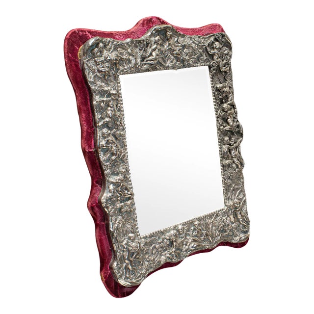 1950s Sterling Silver Decorative Mirror For Sale