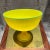 Early 20th Century Czech Art Tango Glass Pedestal Bowl Yellow & Green For Sale - Image 5 of 10